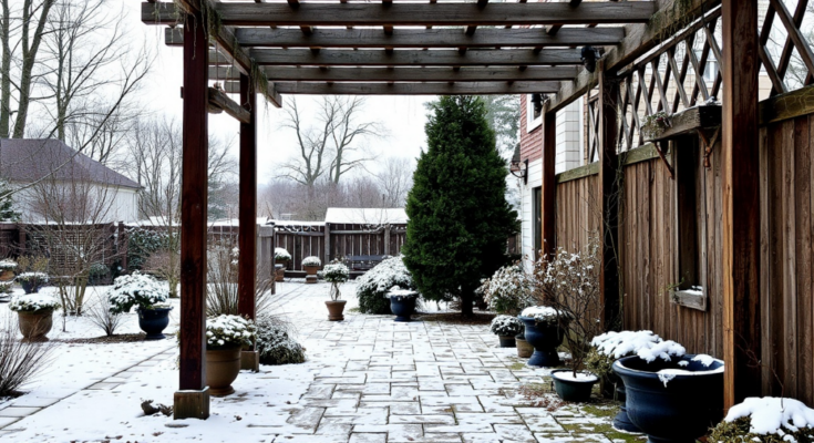 Pergola v zimě